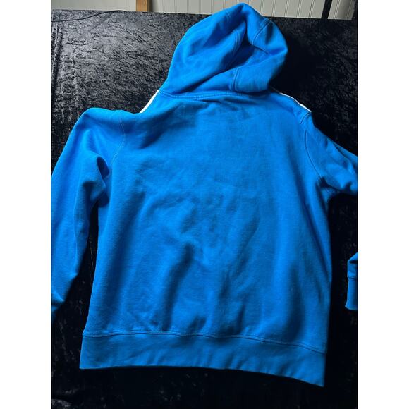 M&Ms Hoodie Mens L Blue White Colorblock Fleece Pullover Spell Out MARS 2022 - Picture 6 of 6